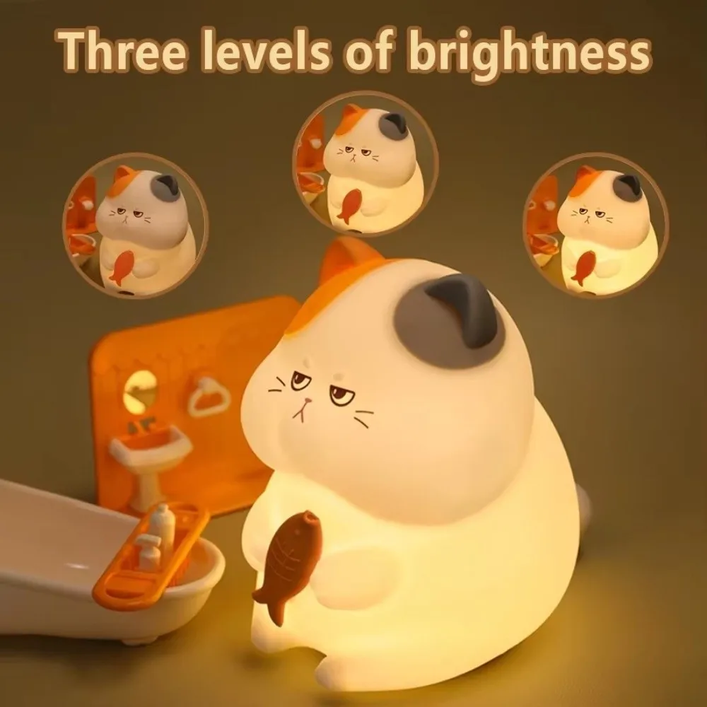 7 Colors Night Light 3 Levels Dimmable USB Charging LED Squishy Animal Night Lamp Squishy Silicone Portable Novelty Nursery Lamp