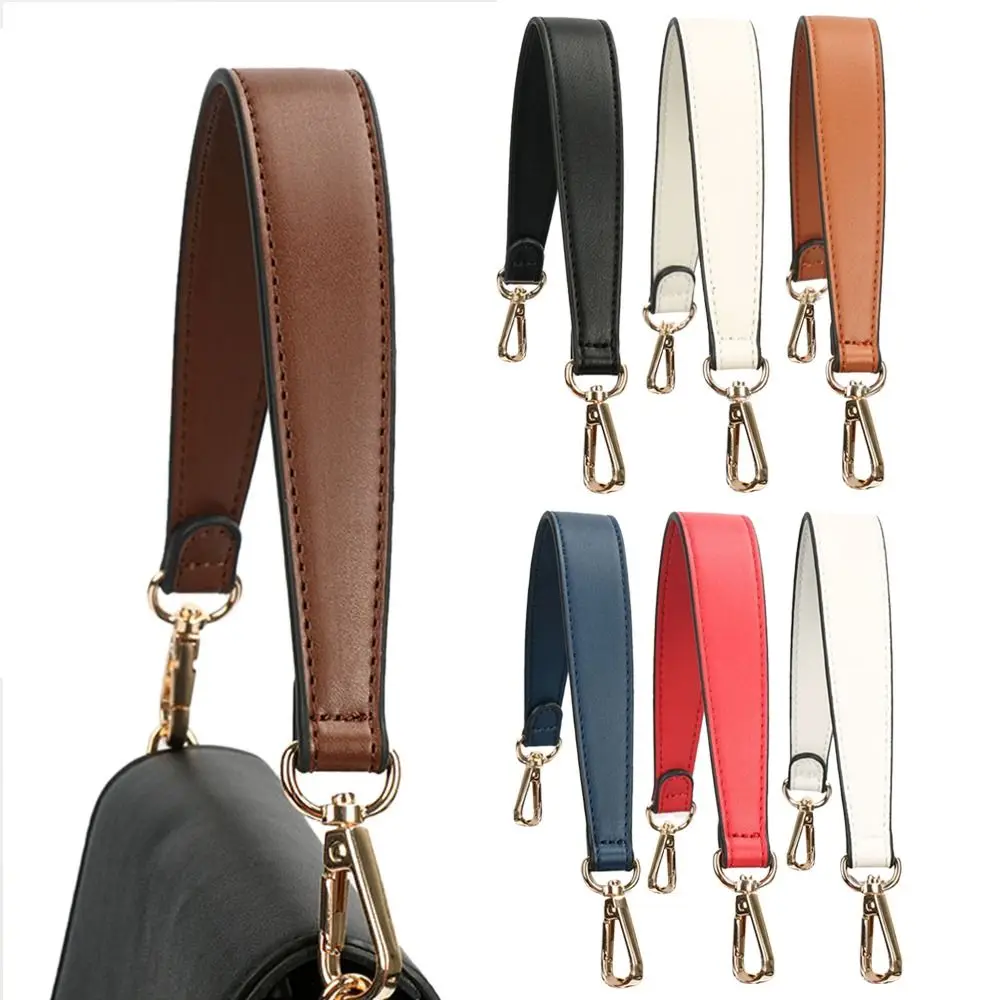 Hot New Detachable Leather Short Handbags Belt Handles Shoulder Bag Purse Strap Golden Buckle DIY Replacement Bag Accessories