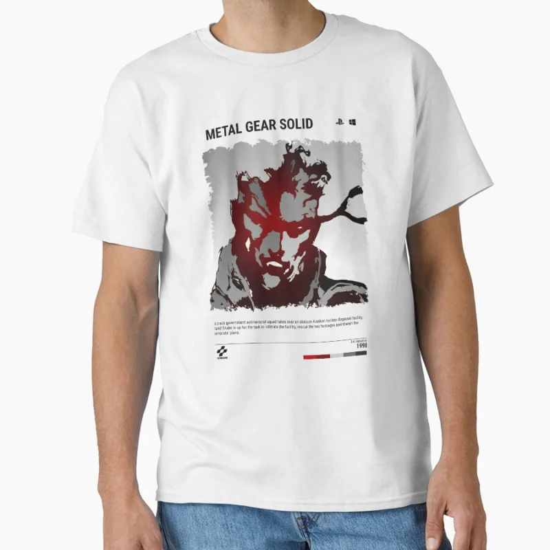 

MGS Poster 1103 Metal Gear Solid Kojima production Video game Gift T shirt for man Large size Tops Graphic Print Clothes