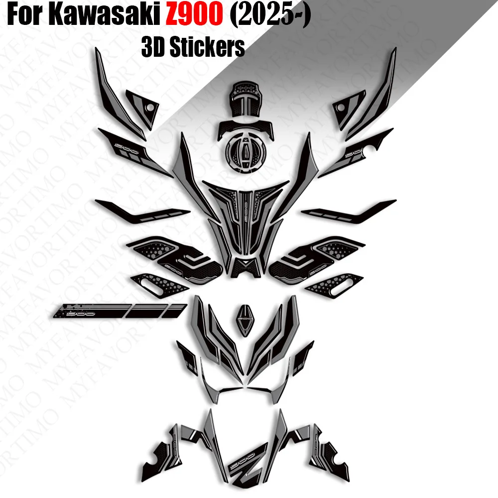 

2025 2026 Z 900 Motorcycle 3D Stickers For kawasaki Z900 SE Motorcycle Accessories Tank Pad Protector 3D Waterproof Decals