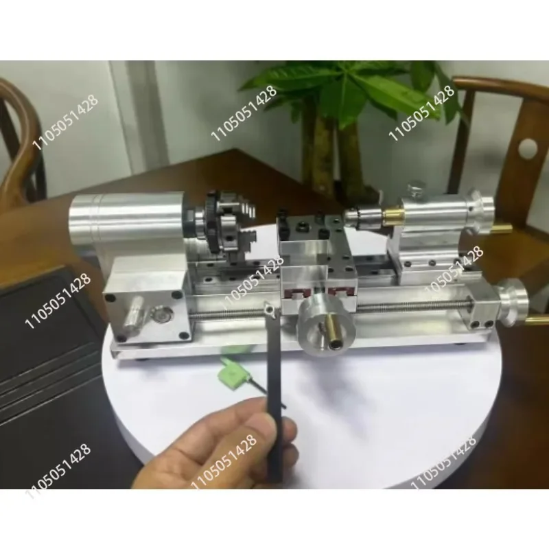 

DIY Portable Desktop Mini Lathe, Mini Lathe Multifunctional Home Woodworking Homemade Small Lathe 100-2500 rpm