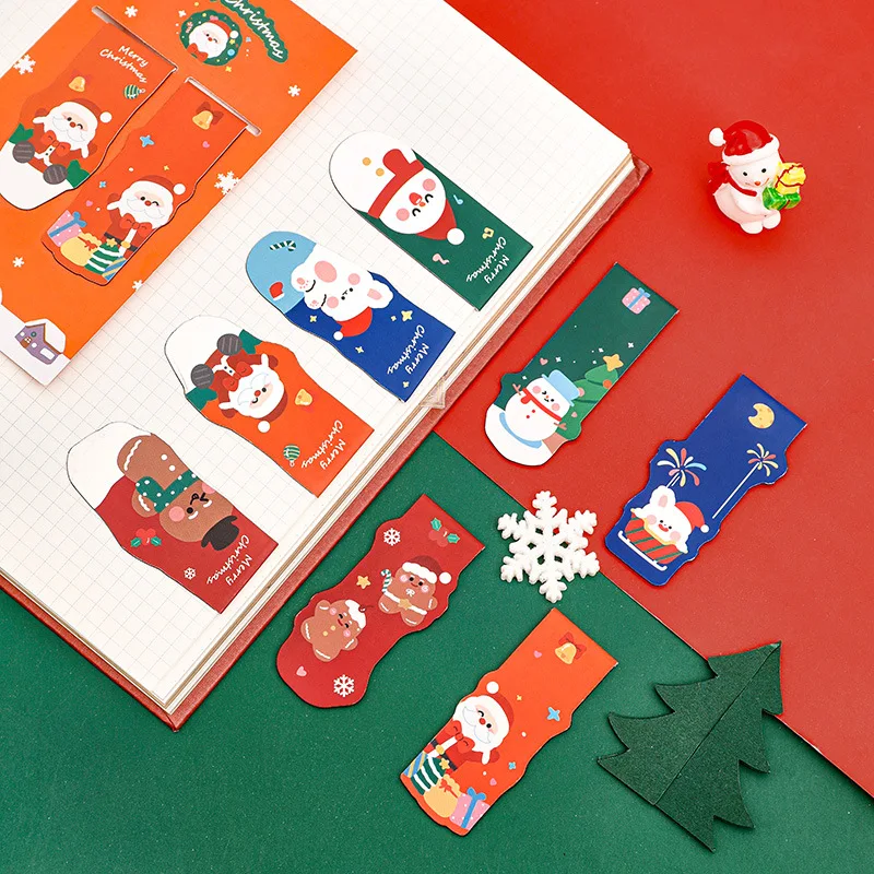 Christmas Magnetic Bookmarks Exquisite Stationery Gifts School Supplies Back To School Office Accessories For Desk Teacher Gift