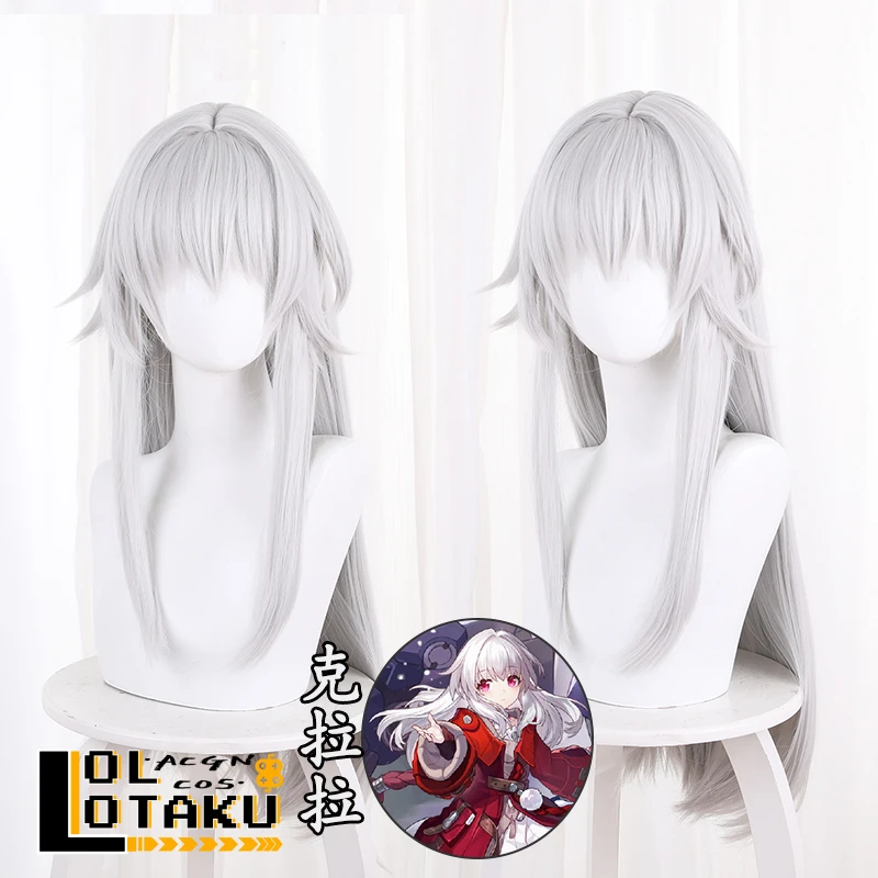 

Парик для косплея Clara Game Honkai Star Rail, серый, 70 см, длинные термостойкие синтетические волосы, вечерние ролевые игры на Хэллоуин + бесплатная шапочка для парика