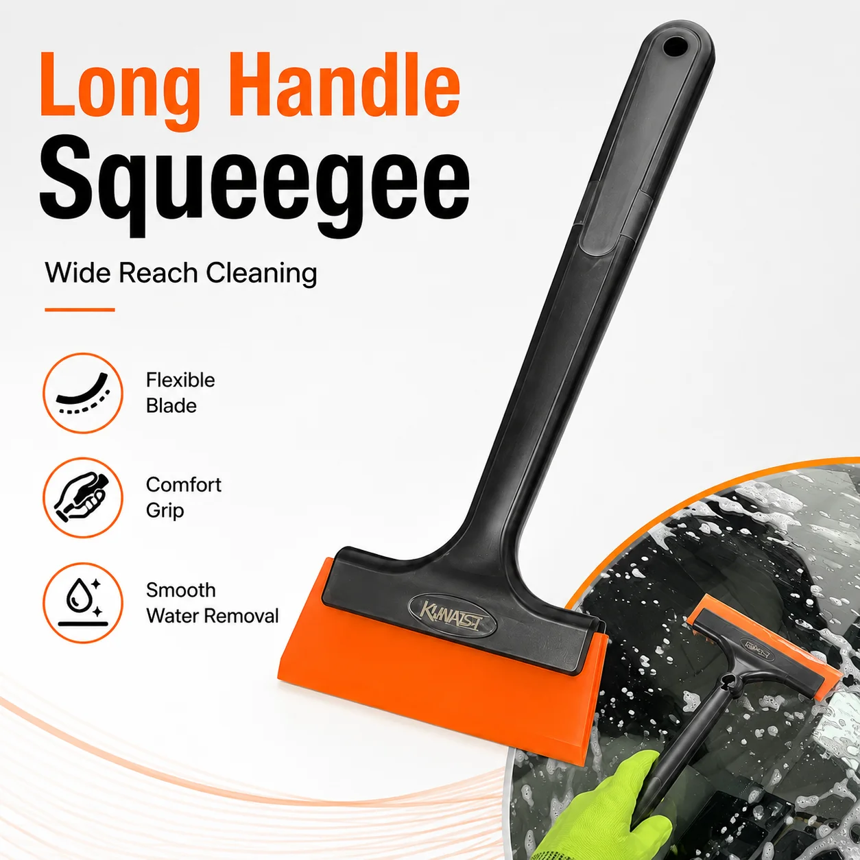 KUNAISI 3PCS Car Window Film Squeegee Set Rubber Blade Tint Scraper Auto Glass Cleaning Tool for Tint Vinyl Wrap