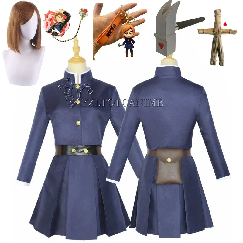 MN1 أنيمي Jujutsu Kaisen تأثيري حلي Kugisaki Nobara الوشم المرأة فستان موحد مجموعة كاملة شعر مستعار keychain9 * Jy