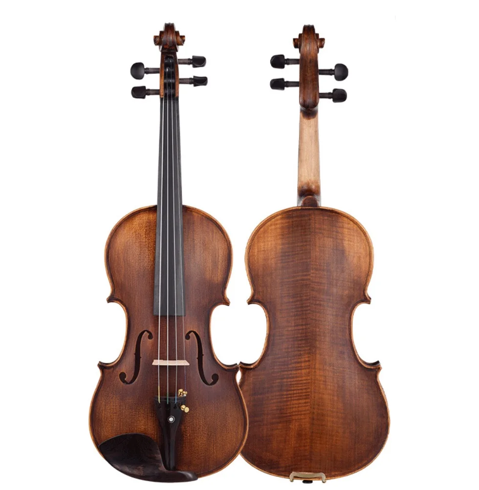 

Violin Handmade Coffee Matte Tiger Pattern Professional Beginner