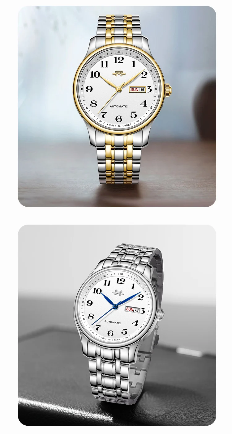 Beijing Watch Official Genuine Automatic Mechanical Watch Classic Shanggu Calendar Through The Bottom Casual Gift Men's Watch