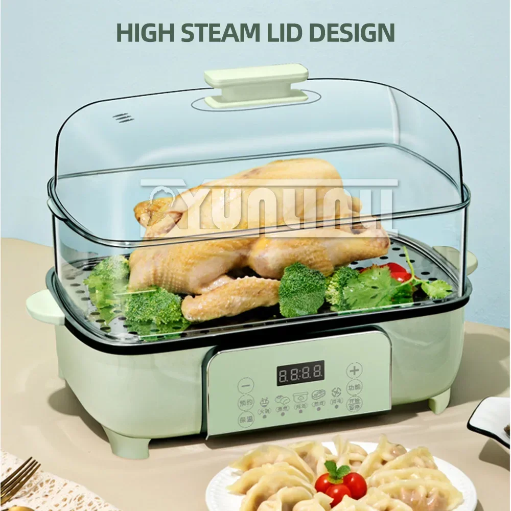 26L Electric Cooker, Household Multifunctional Electric Steamer, Visible And Transparent Steamer