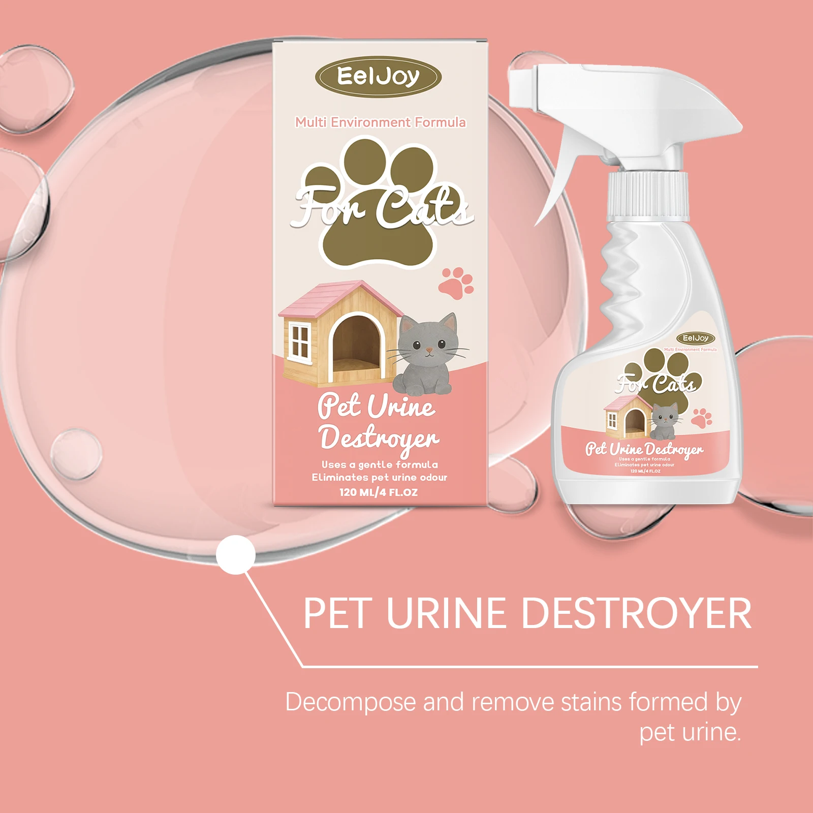 Haustier-Urin-Eliminierer-Spray Fleckenentferner Frischer Milder Mehrzweck-Reiniger für Teppich Katzenklo Sofa Katzen- und Hundeurin-Geruchsbeseitiger-Spray – Detail 6