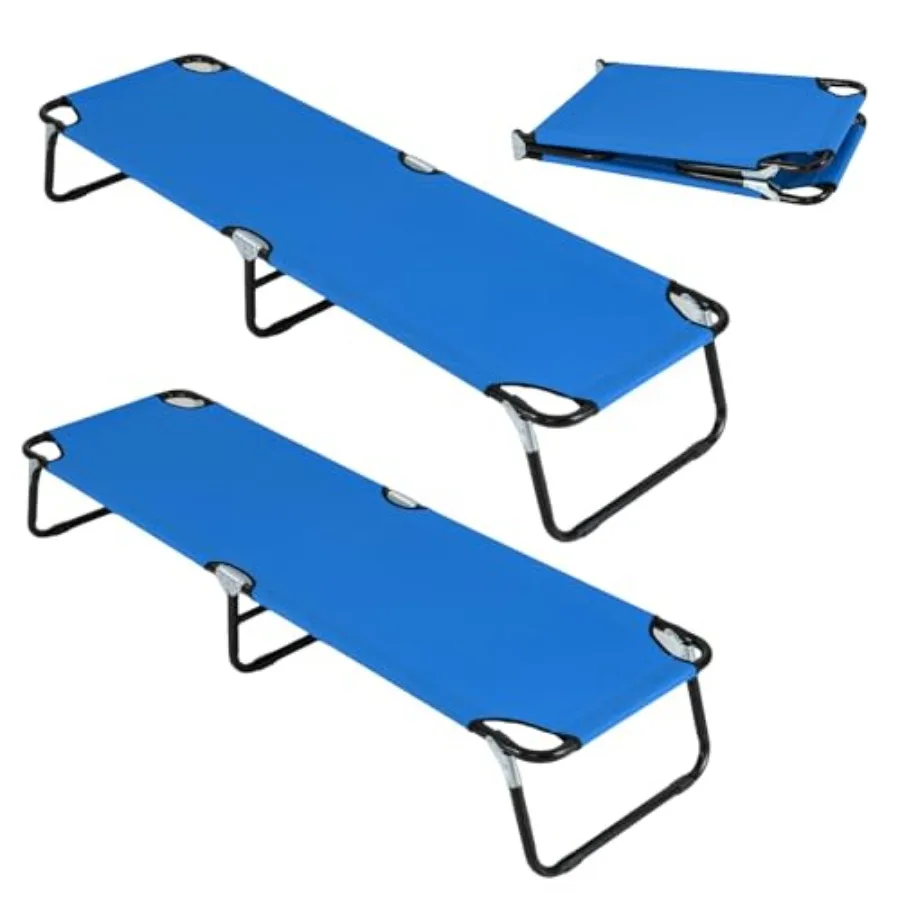 

Комплект из 2 складных походных кроватей для взрослых, портативная раскладная кровать с тканью Оксфорд 600D, прочная рама, нагрузка до 160 кг, 1-S