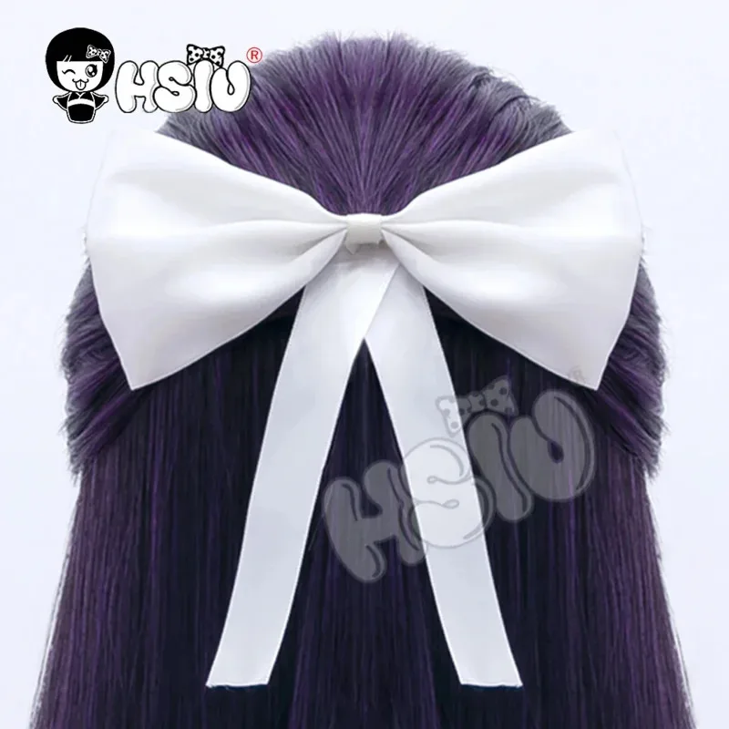 72th Anime Iori Utahime Wig Jujutsu Kaisen Cosplay HSIU Black and purple mixed long Free white bow hair acc