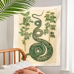 Floral Snake Tapestry Wall Hanging Psychedelic Botanical Celestial SnakeTapestry Hippie Wall Carpets Dorm Decor Wall Art Decor