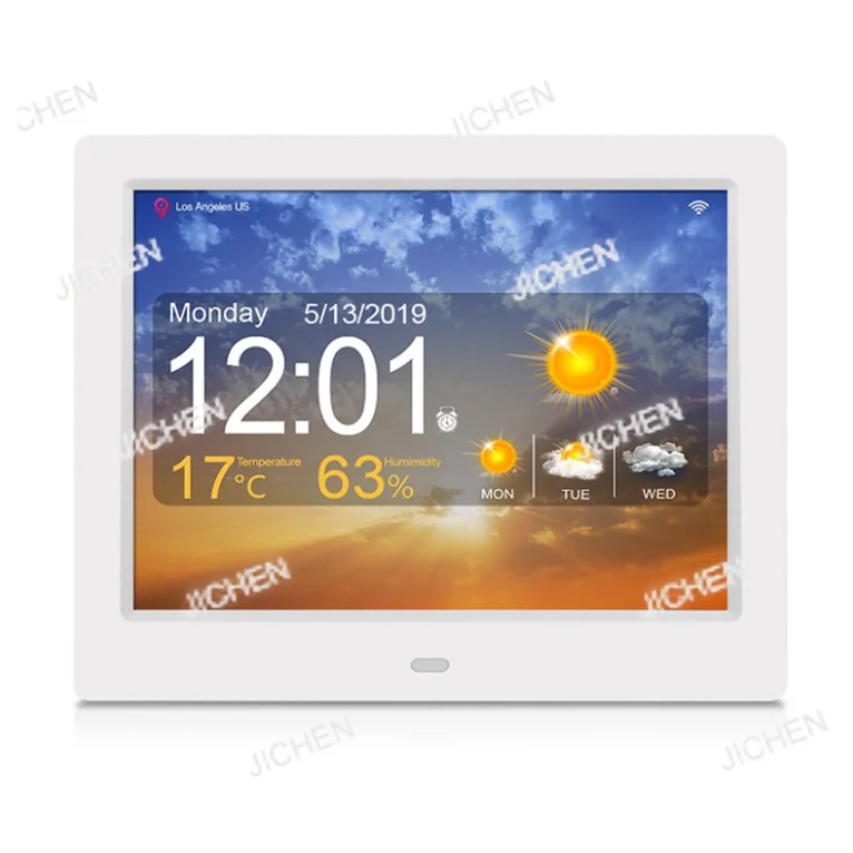 

nJC Digital LCD Alarm Electronic Drug Alarm 8-inch Digital Calendar Day Clock with Weather Station Temperature Desktop