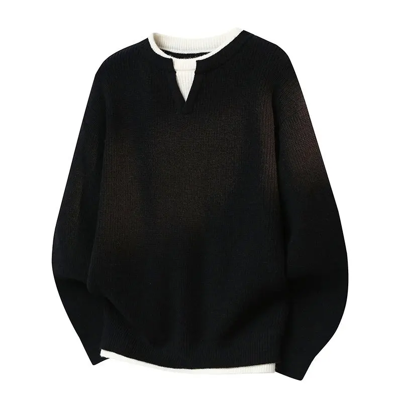 

Men's Knitted Sweater Long Sleeve, 2026 New Autumn Winter Casual Pullover, Loose Fit Soft Warm Jumper, Fashion Comfortable Top
