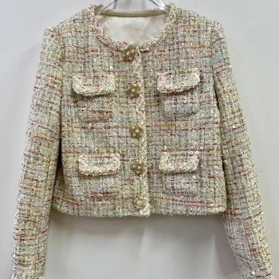 Manteau tissé en laine pour femmes, veste décontractée à la mode