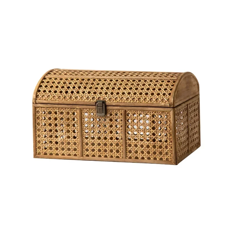 Chinese style old rattan wind storage basket