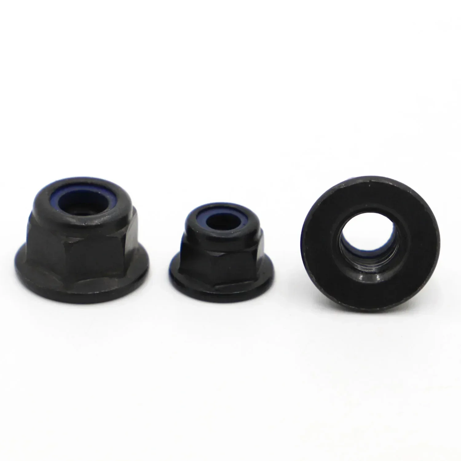 M3 M4 M5 M6 M8 Brida hexagonal de acero al carbono negro Tuerca de bloqueo de inserción de nailon Tuerca de bloqueo Nylock autoblocante