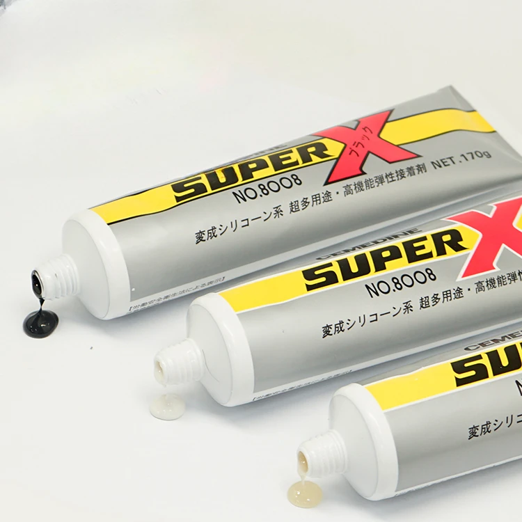 Hardening for SUPER X 8008 transparent black white adhesive metal rubber sealing adhesive