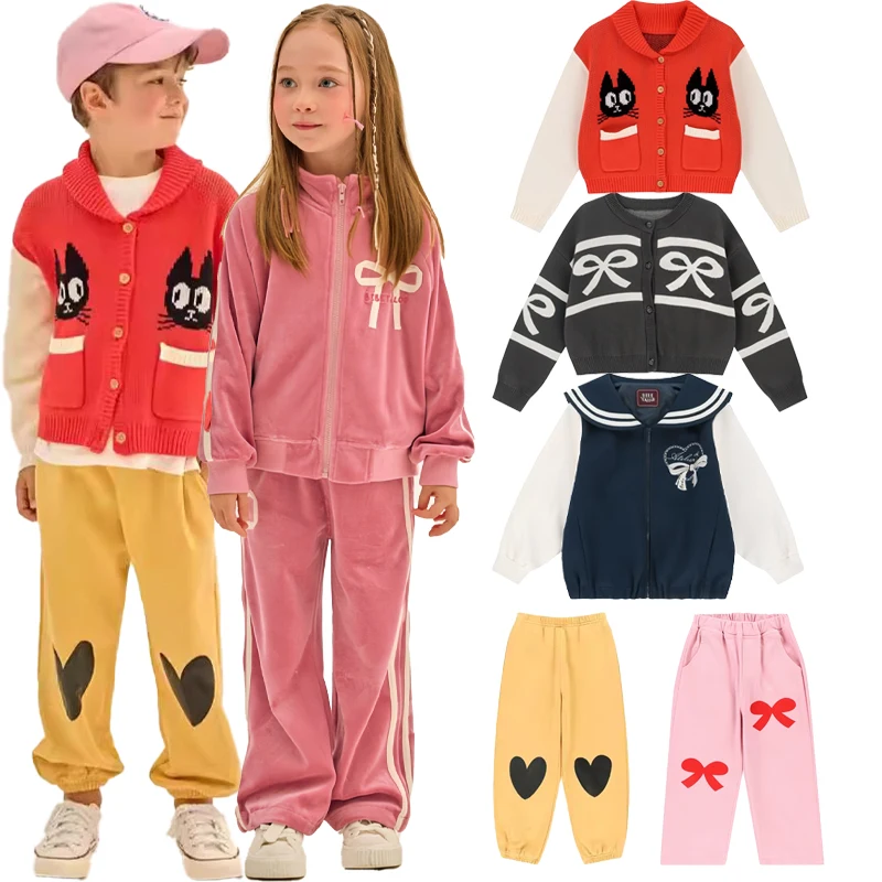 

2024 New Autumn/Winter Children's Clothing Set Cute Costumes for Boys and Girls