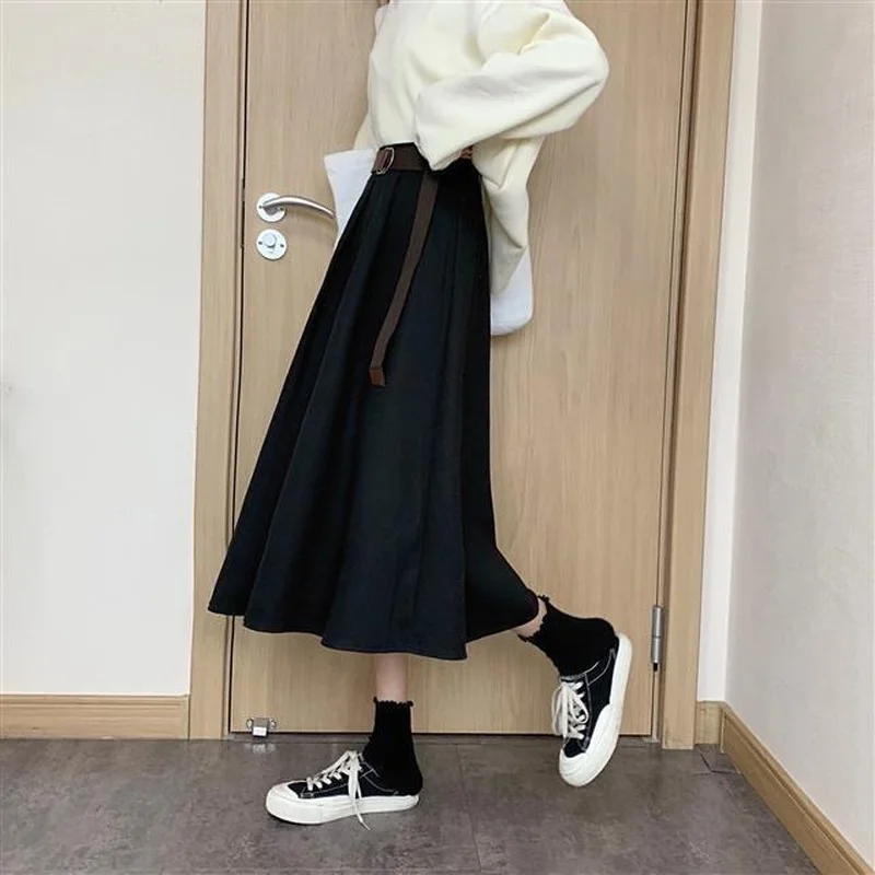 Sweet A-line Skirt Women Spring and Summer 2022 New High Waist Medieval Skirt Girl Mid Length Female Harajuku Skirt