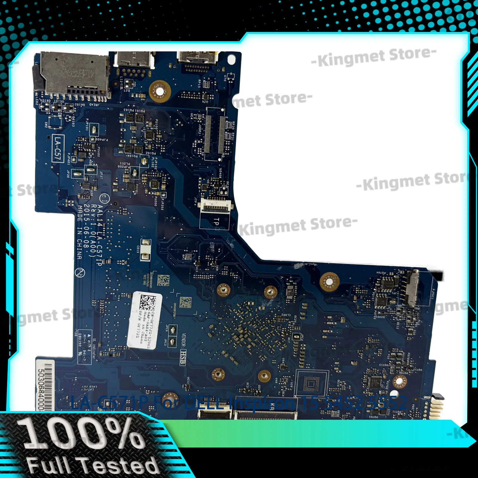CN-0F77J1 F77J1 For DELL Inspiron 5452 5552 Laptop Motherboard LA-C571P with Pentium CPU AAL14 100% Tested OK