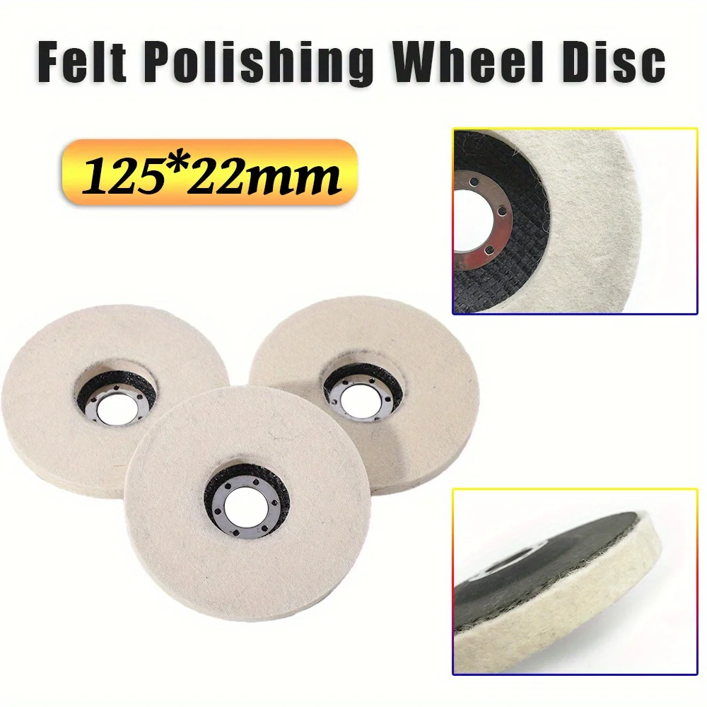 Disque de Polissage Rond en Laine pour Métal, Marbre, Verre, Réparation des Rayures, 1/3/5 Pièces