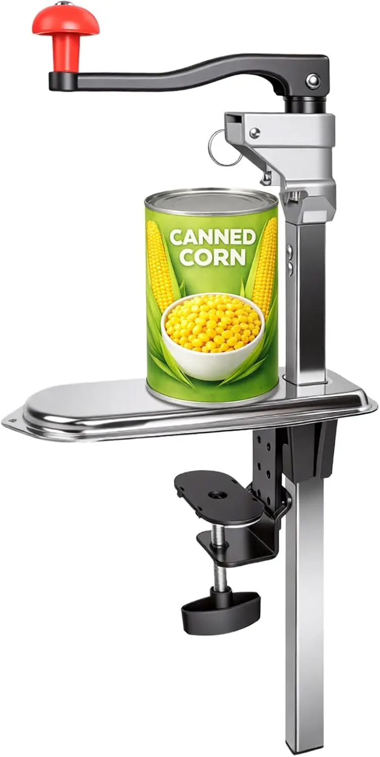 

Manual Can Opener for Commercial Use, Heavy Duty, Fits #10 Cans Up to 13" Tall, Red