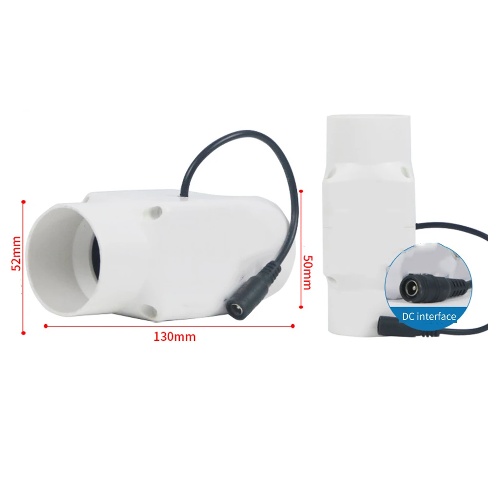 1개 덕트 팬 12V/220V 18W 덕트 블로워 50mm 실내 공기 배출 저소음 가정용 도구 교체용 배기 팬 부품