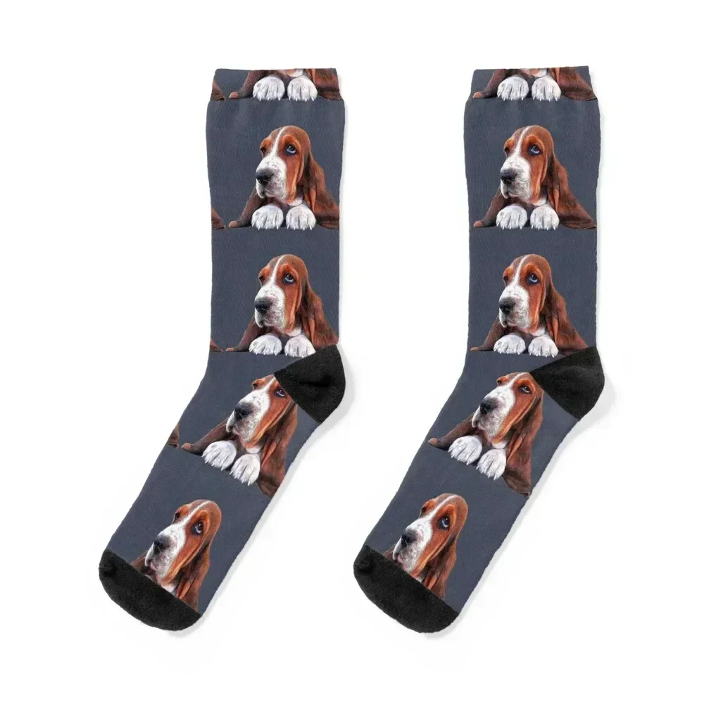 Basset Hound Puppy Dog Socks cycling halloween Toe sports christmas gift Men Socks Luxury Brand Women's