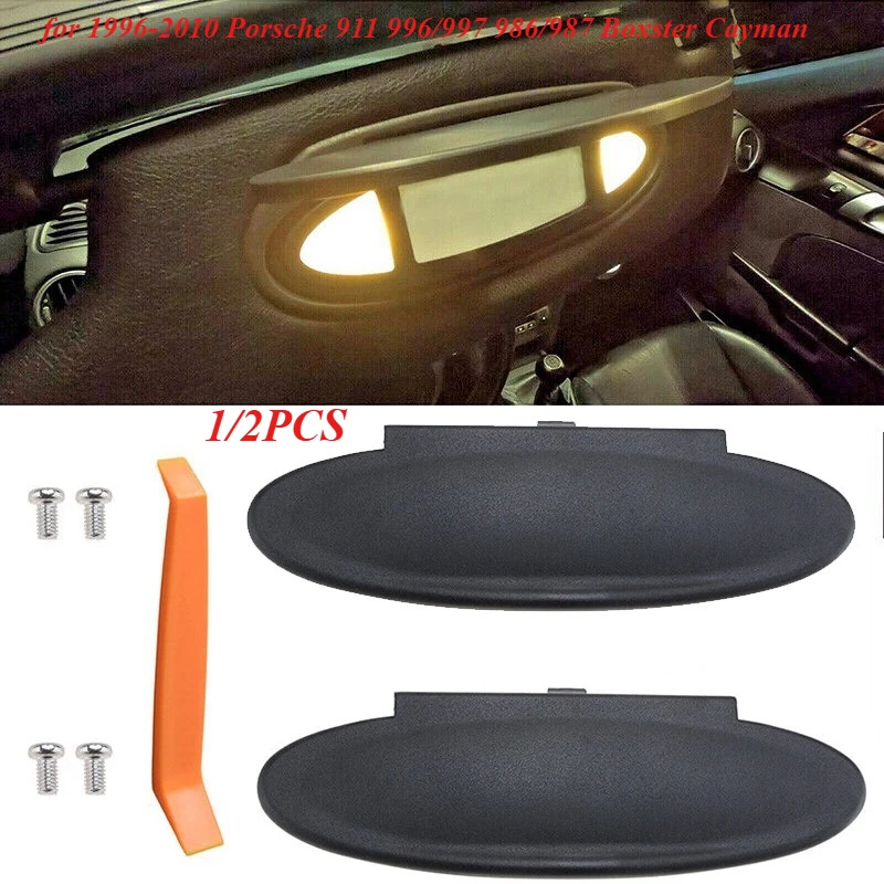 Capa de Espelho de Viseira Solar com Design de Letras para Porsche 996 997 911 Carrera 986 Boxster 987 Cayman, Acessórios de Interior Automotivo Pretos