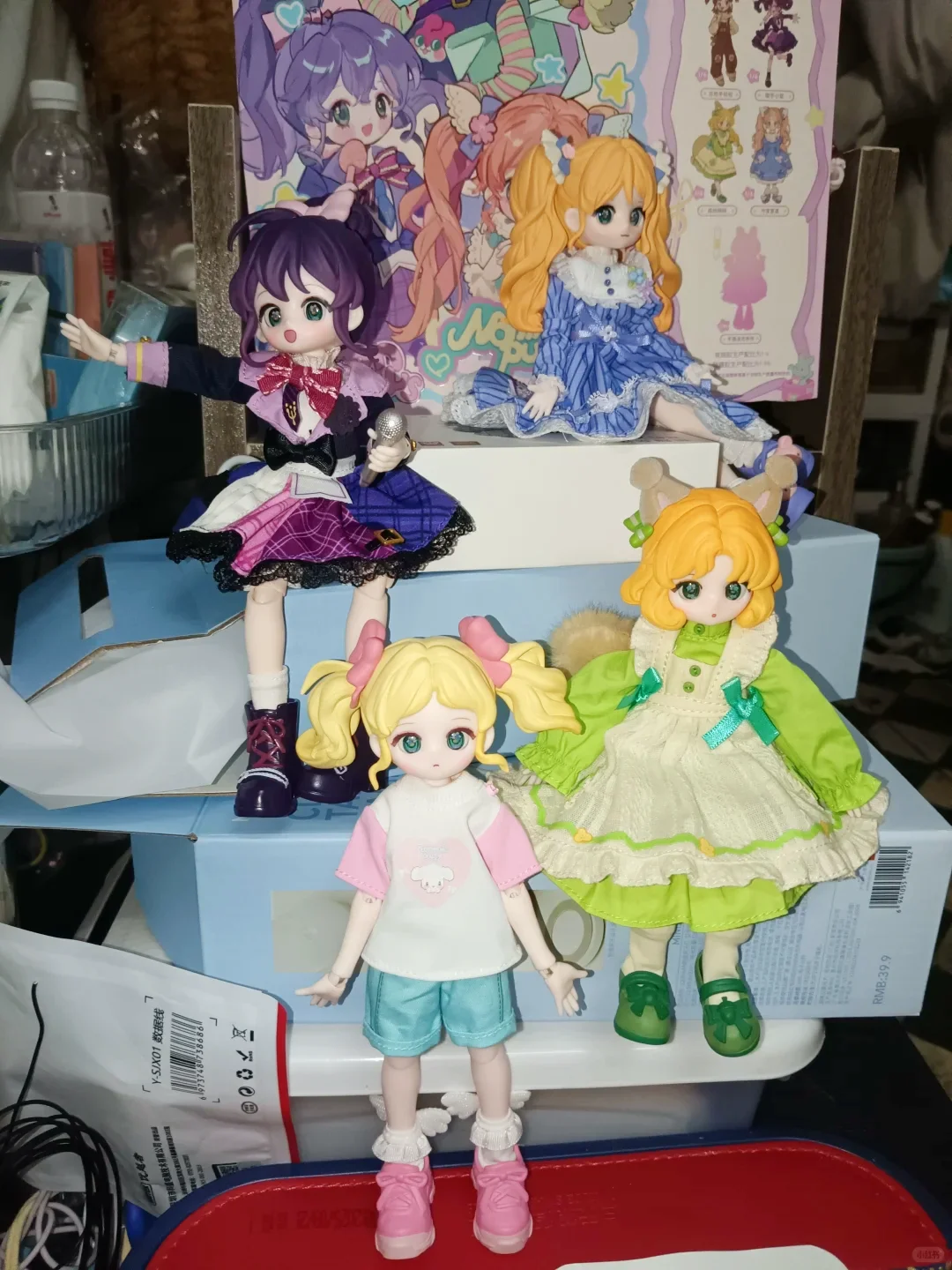 

Кукла BJD 1/12 с подвижными суставами, кавайная аниме-фигурка в стиле принцессы с кружевным платьем, подарочная коробка-сюрприз для любителей аниме и кукол