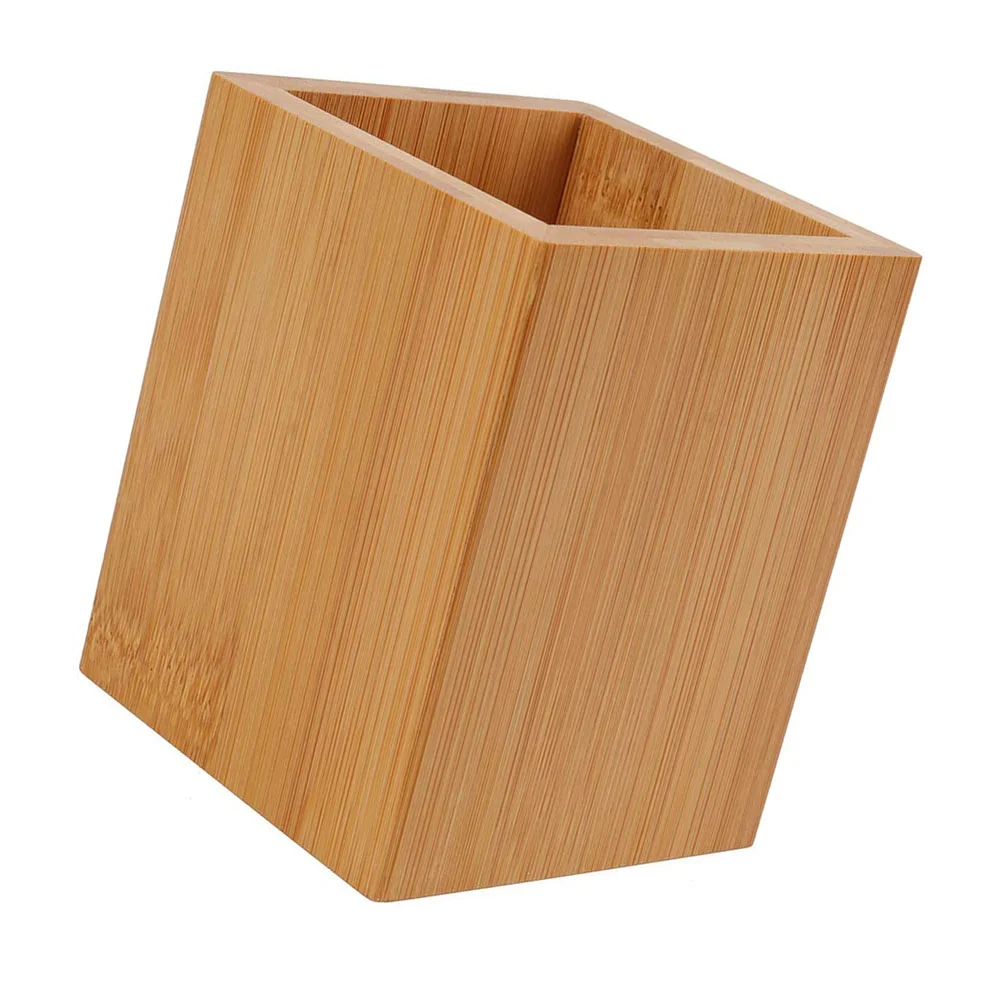 Pen Pot Bamboo and Wood Finishing Box Desk Decor Storage Case Desktop Stationery Container Holder