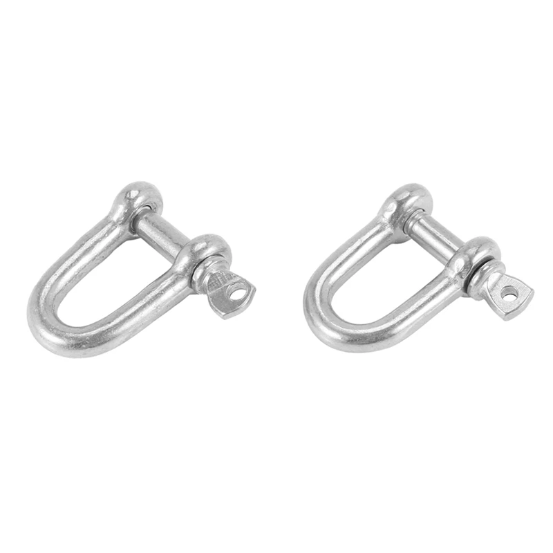 304 Stainless Steel Screw Pin D Style Chain Dee Shackle 4Mm For Rigging M4 Pack Of 4