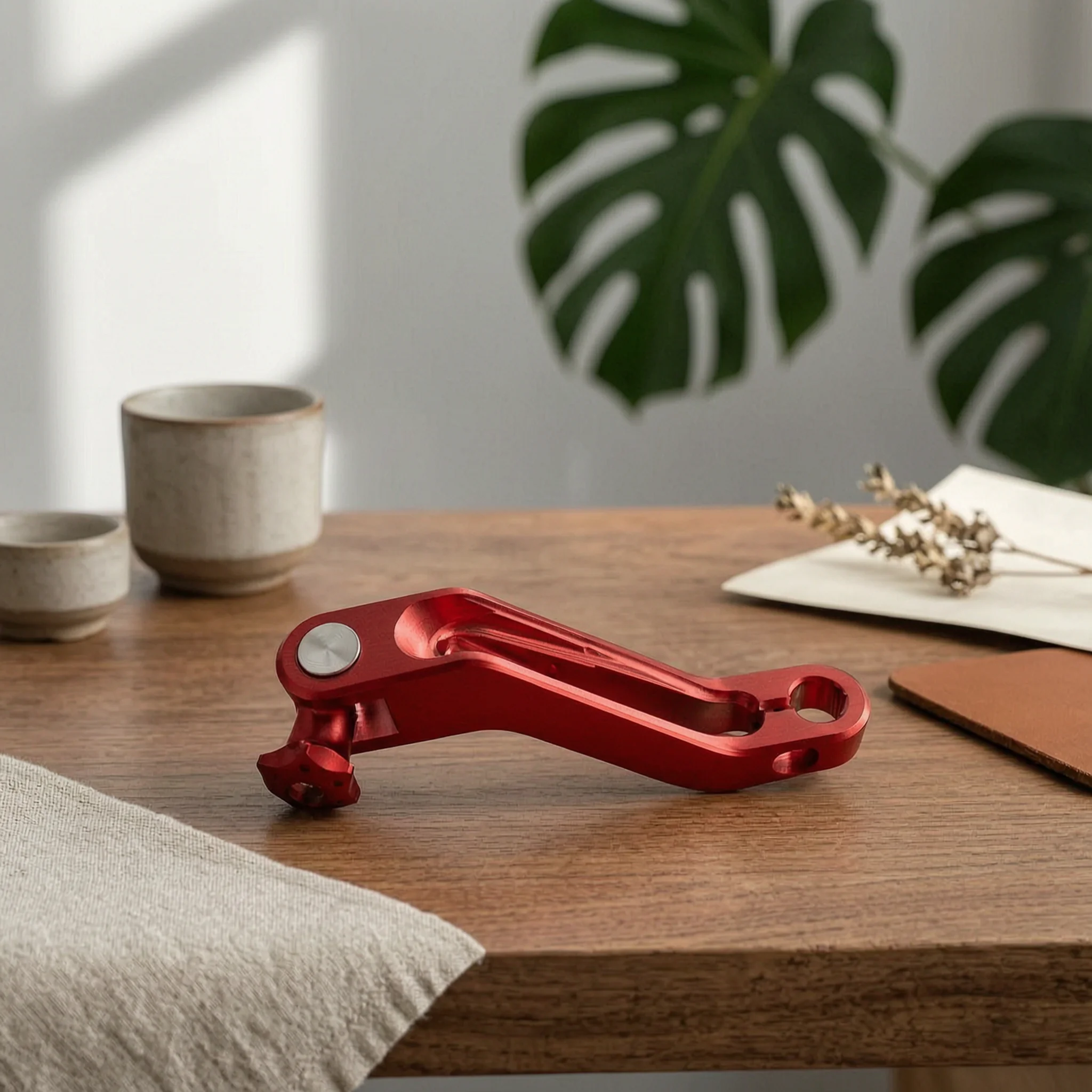 Rear Brake Pedal Arm Stable Motorcycle Brake Lever with Adjustment Knob Anodized Lightweight for Scooter Modification