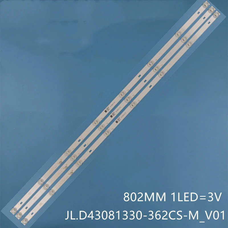 

LED Backlight strip JL.D43081330-362CS-M_V01 8 leds(3v) 80.2CM for ISONIC ICT4308