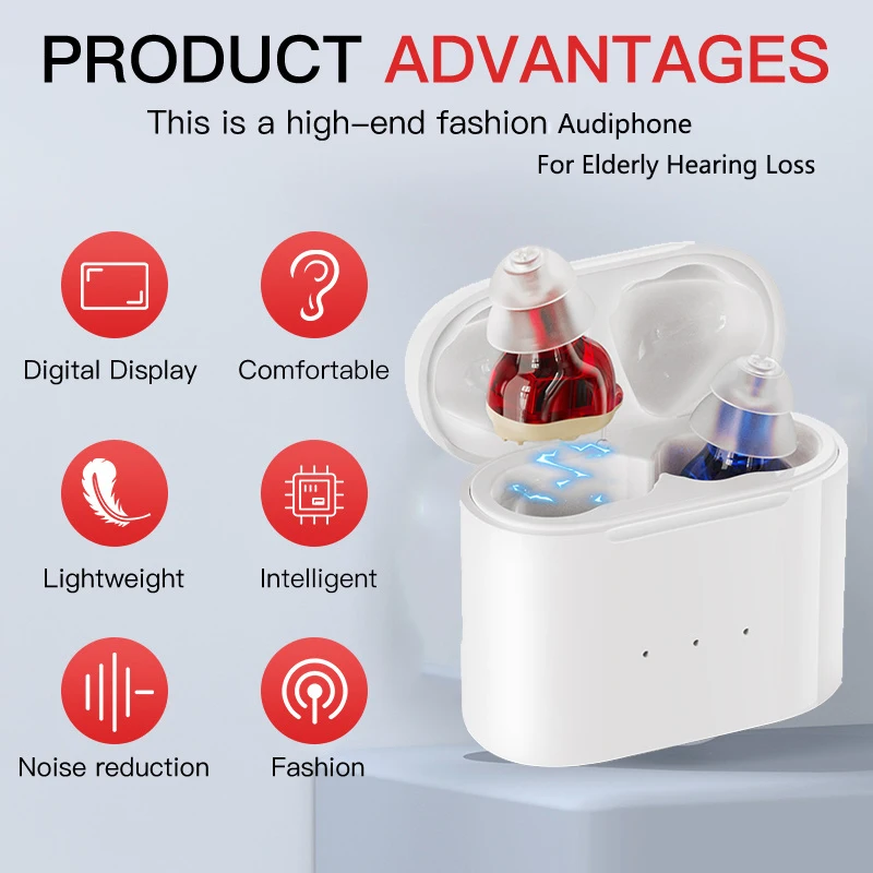 

Magnetic Rechargeable Auxiliary Listening Earphones In-Ear Invisible Noise Canceling Audiphone Earbuds For Elderly Hearing Loss