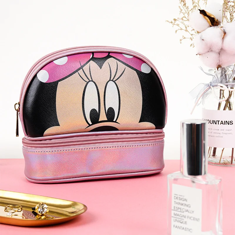 Disney Mickey Mouse Makeup Bag Original Donald Duck Large Capacity Shell Bag Simple Cosmetic Storage Bag Portable Lady Hand Bag