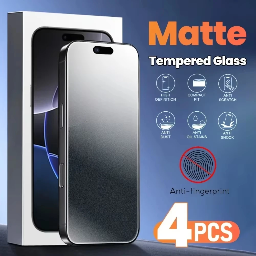 1/4Pcs Matte Tempered Glass For Samsung A37 A36 A35 A17 A16 A07 A06 A05 A57 A56 A55 A53 A34 A33 A26 A25 Screen Protectors Glass