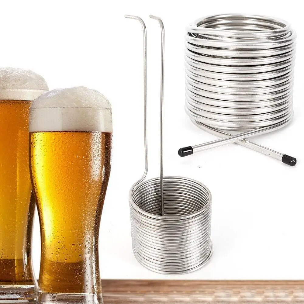 Stainless Steel Beer Cooling Coil Pipe, Immersion Wort Chiller Cooling Coil Pipe for Home Brewing