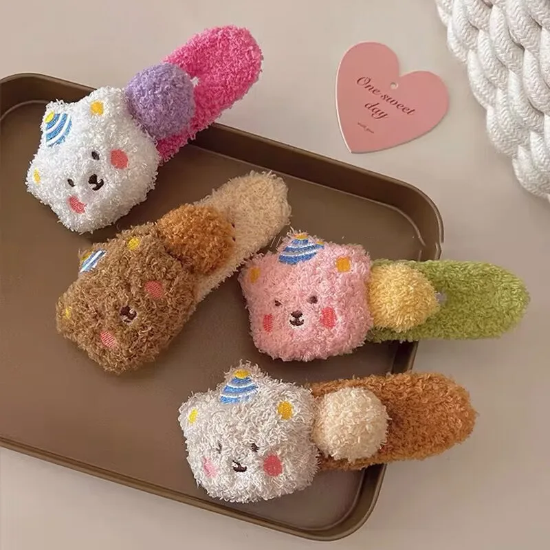 Clip laterale per orsetto di peluche, forcina per capelli con frangia grande da donna, accessorio per capelli carino, clip a becco d'anatra per capelli flyaway per bambini, copricapo