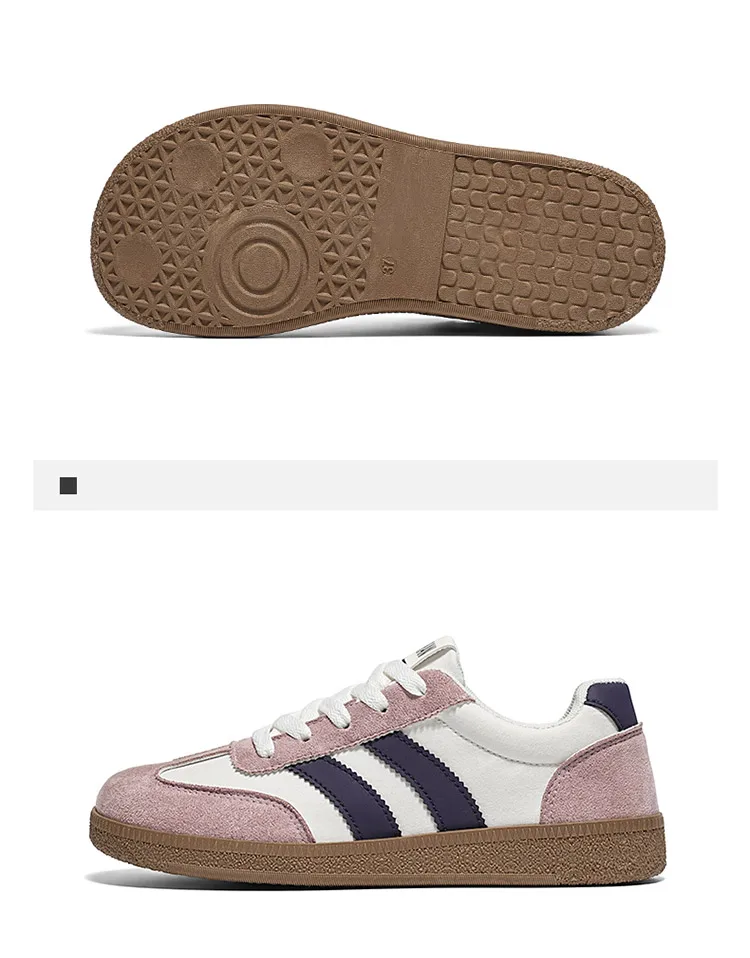 Damen Retro-Streifen-Sneaker mit Gummisohle, Schnürung, flache Schuhe, modische, vielseitige Freizeitschuhe zum Gehen für den täglichen Gebrauch – Detail 26