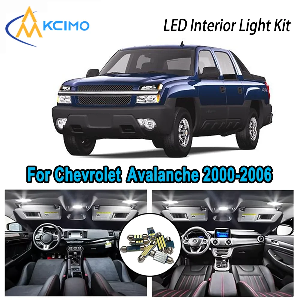 

Premium Bright LED Interior Light Kit for Chevrolet Avalanche 1500 2500 2000-2006 Dome Map Trunk Car Lamps with Canbus No Error