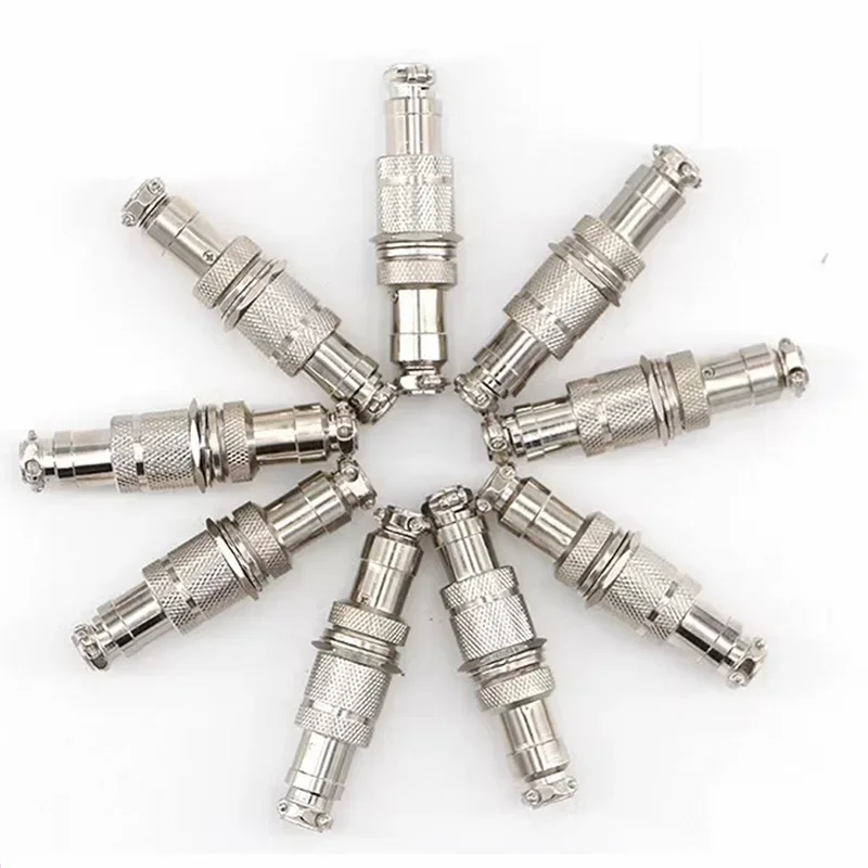 5PCS Male-Female Connector GX16 Aviation Socket Coupler 2/3/4/5/6/7/8/9 Core Pin Electric Cable Butt Mobile Type