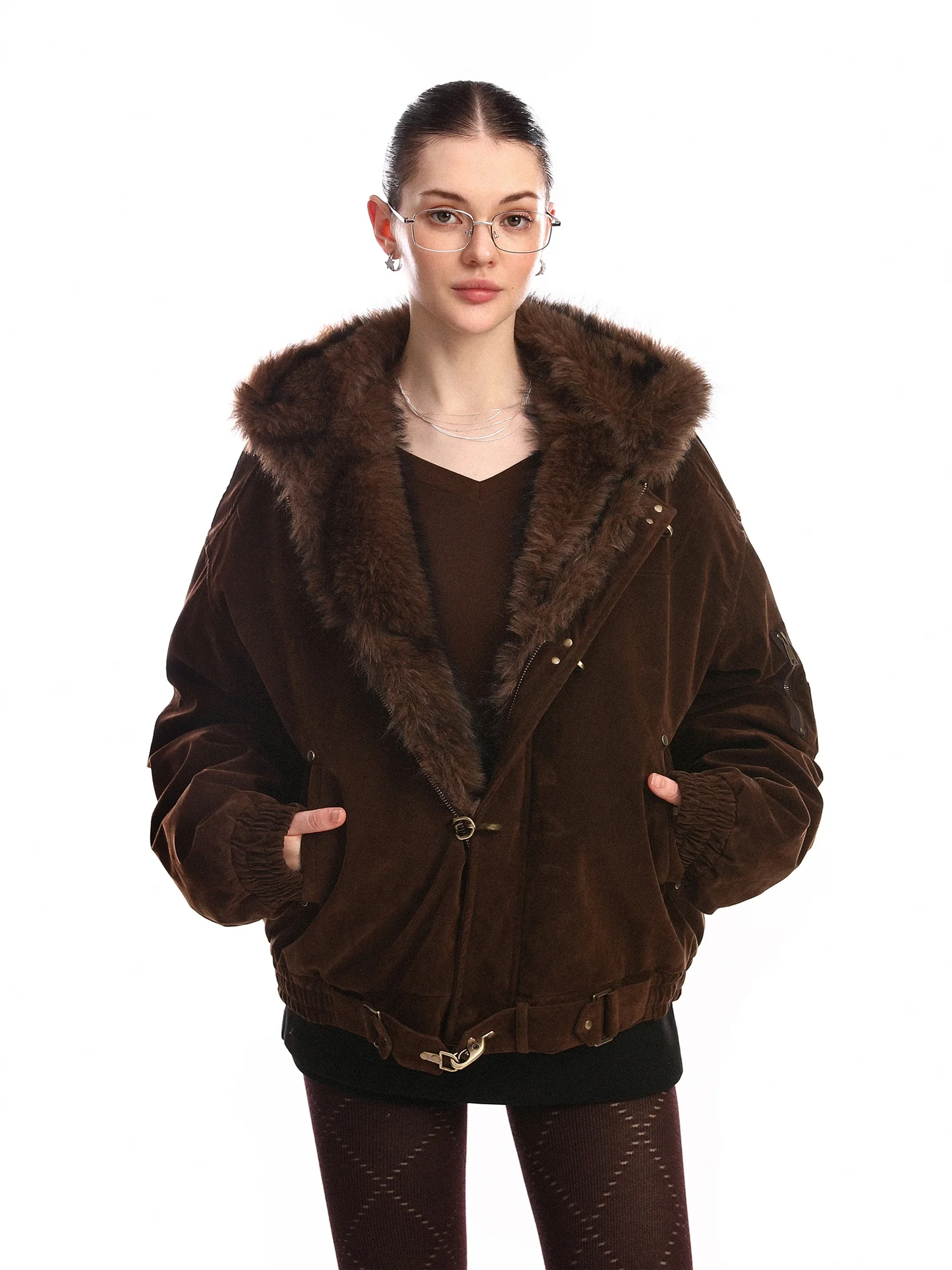 

Утепленная женская зимняя куртка из хлопка с капюшоном, американская модель, синяя, из замши, с принтом Mountain Eagle, верхняя одежда