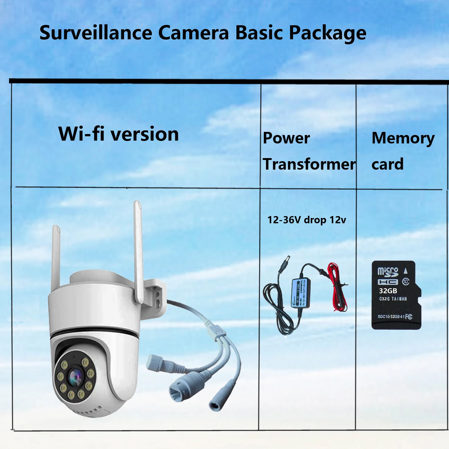 Vehicle-mounted remote monitoring camera 4G wireless mobile phone to watch wifi, insert phone card, outdoor waterproof audio and