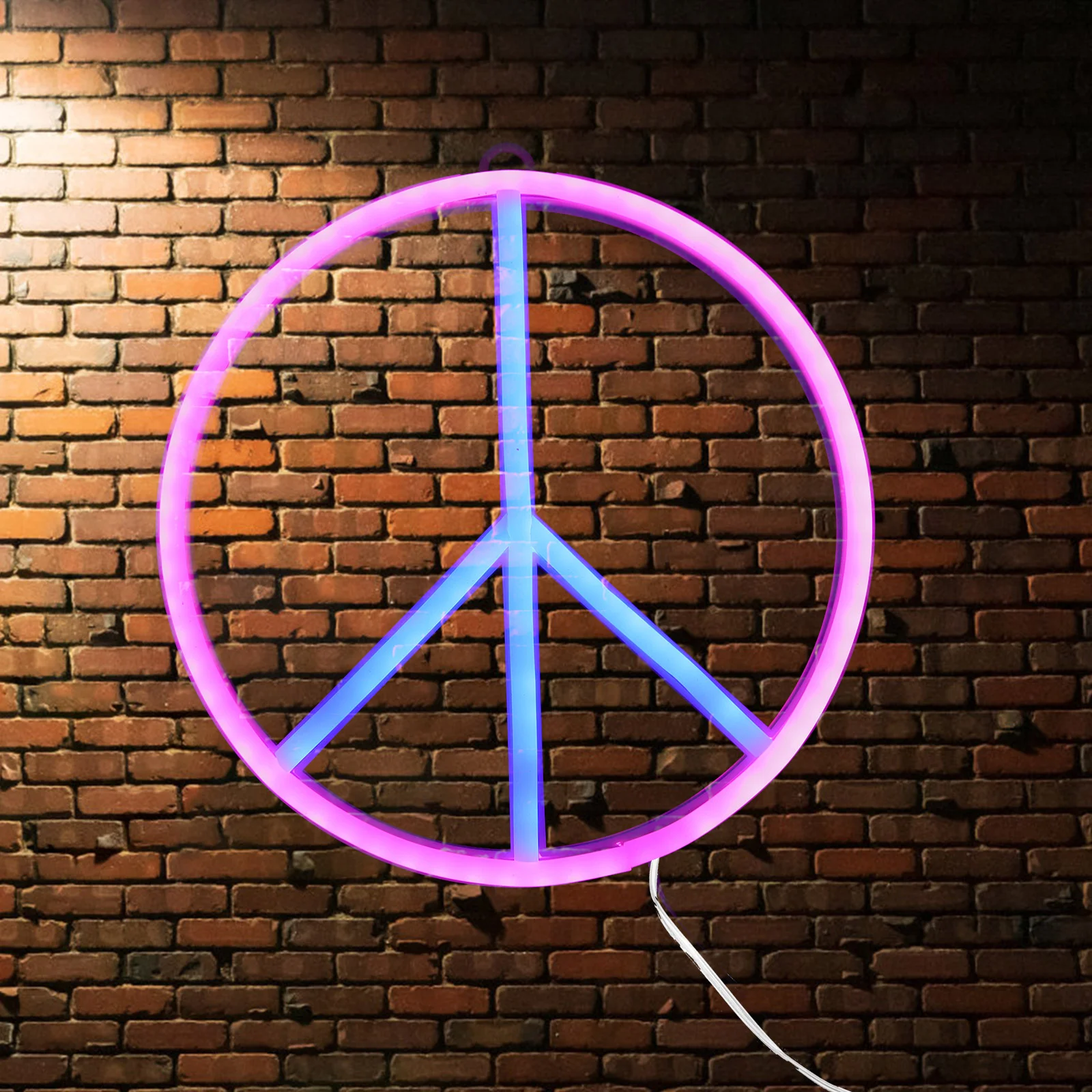 Peace Symbol Neon Sign Light Wall Hanging Decor The Dual Purpose Decorative LED Acrylic Signs for Home