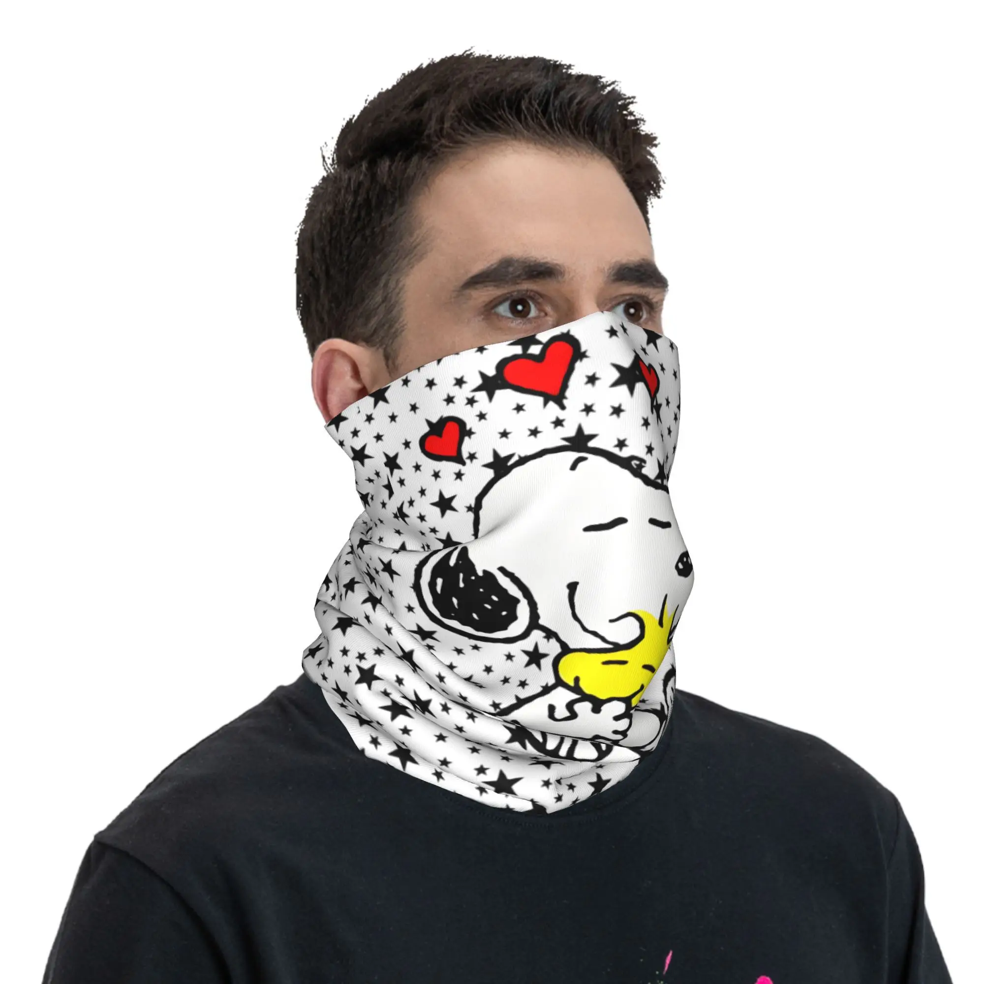 مخصص S-Snoopys الرقبة الجراب النساء الرجال الأشعة فوق البنفسجية حماية الشتاء لطيف الكرتون باندانا وشاح لركوب الدراجات