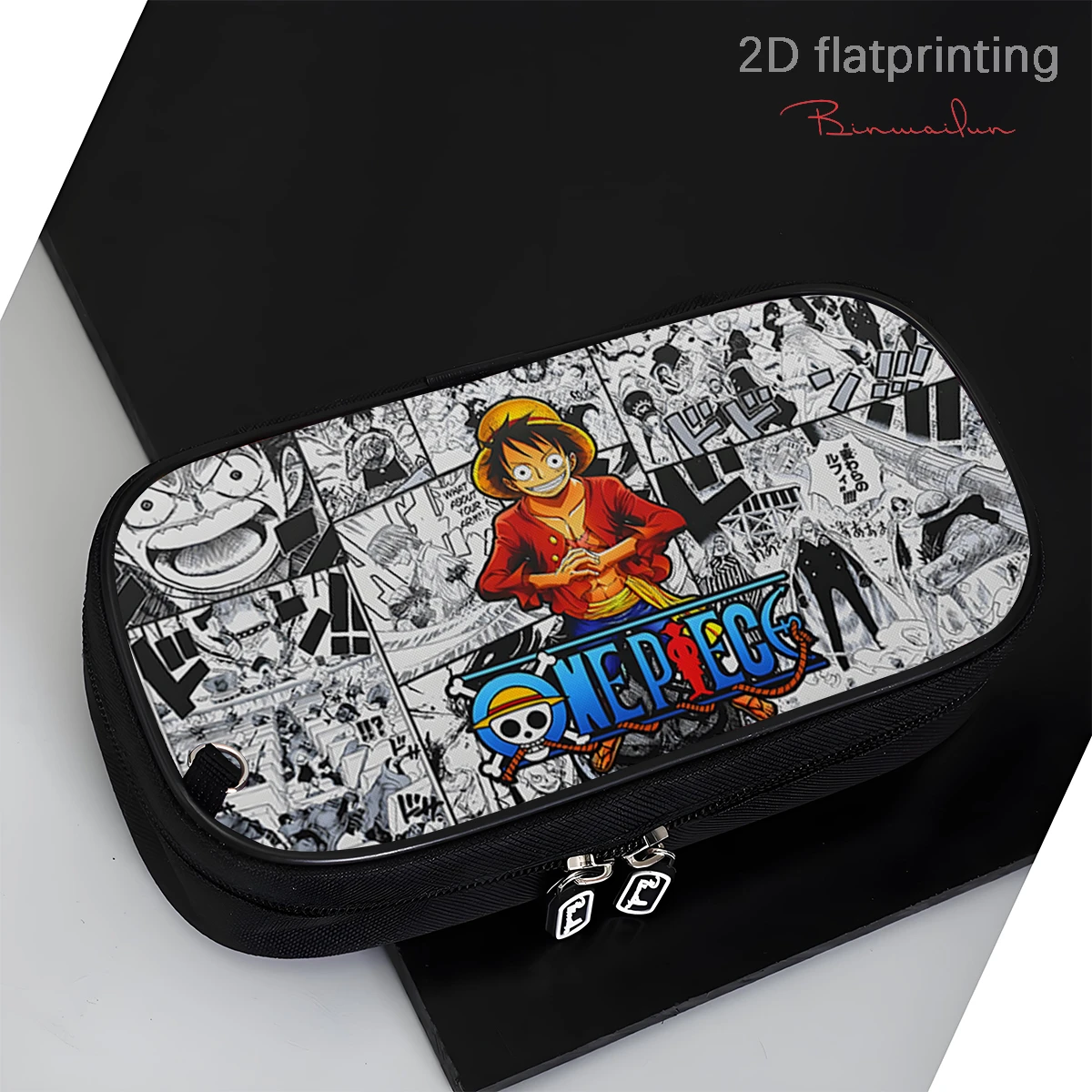 ONE PIECE Fun, Comfortable, Simple, Casual Cartoon Pattern Pencil Case for Students, Lightweight and Portable to School
