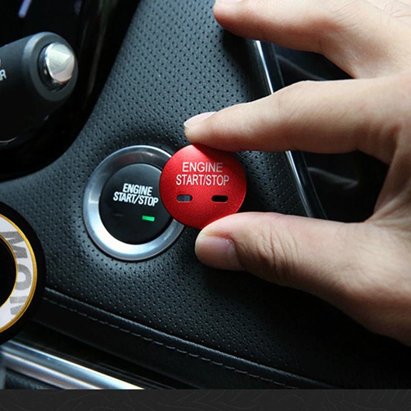 محرك بدء التوقف زر الديكور التصحيح الدائري ملصقات السيارات المعدنية لكاديلاك CT5 CT6 CTS XT5 XTS الملحقات الداخلية الكسوة