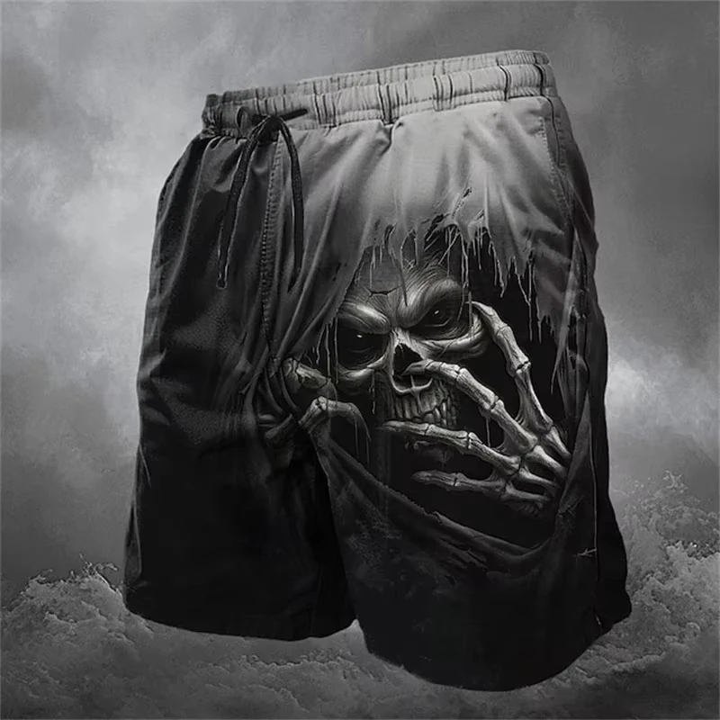 

New Men Skull Design Printed Beach Shorts Swimwear Casual and Comfortable Summer Hip-Hop Shorts Fashion Casual Quick-dry Shorts